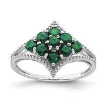 Load image into Gallery viewer, 925 Sterling Silver Tsavorite Band Ring Size 7.00 Gemstone Fine Jewelry For Women Gifts For Her