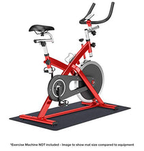 Load image into Gallery viewer, MotionTex Exercise Equipment Mat for Under Stationary Bike, Spin Bike, Fitness Equipment, Home Gym Floor Protection, 24" x 60", Black