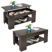 Load image into Gallery viewer, ZENY Lift Top Coffee Table with Hidden Compartment and Storage Shelves Modern Furniture for Home, Living Room, Décor