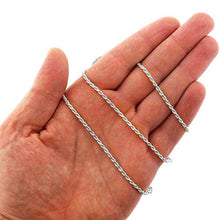 Load image into Gallery viewer, Authentic Solid Sterling Silver Rope Diamond-Cut Braided Twist Link .925 Rhodium Necklace Chains 1.5MM - 5.5MM, 16" - 30", Made In Italy, Men & Women, Next Level Jewelry