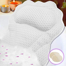 Load image into Gallery viewer, Bath Pillow RUVINCE Luxurious Bath Pillows for Tub Contains 2 Loofah Body Scrubber Ergonomic Bathtub Pillow for Neck,Head & Shoulders