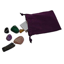Load image into Gallery viewer, Karma Care LLC Empath Stone Bag - Rose Quartz, Amethyst, Black Tourmaline, Hematite, Malachite & Citrine Crystals