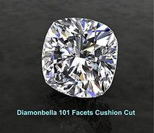 Load image into Gallery viewer, 101 Facets 2 Carats Realistic Princess Cushion Cut NSCD Simulated Diamond Solitaire Split Shank Ring 925 Silver Platinum Plated RSPLIT50