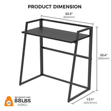 Load image into Gallery viewer, DESIGNA Folding Computer Desk, 33 inch Writing Desk, Folding Student Desk for Home Office, Fold Up Gaming Desk Wood Small Office Table for Teen Working & Crafting, Black