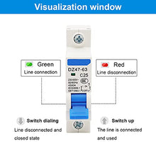 Load image into Gallery viewer, weideer 2pcs Miniature Circuit Breaker DZ47-63 C25 230V/400V 1 Pole 25A DIN Rail Mount