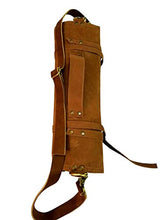 Load image into Gallery viewer, luvsecretlingerie Lightweight Premium Leather Chef Knife Bag/Chef Knife Roll 10 Pockets Tan Leather