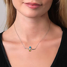 Load image into Gallery viewer, Gem Stone King 925 Sterling Silver and 10K Yellow Gold London Blue Topaz and Yellow Citrine with Lab Grown Diamond Pendant Necklace For Women (1.07 Cttw with 18 Inch Chain)