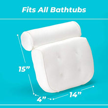 Load image into Gallery viewer, Bath Pillow (Premium Quality), Luxury Bathtub Pillow Rest (Powerful Suction Cups), Bath Pillows for Tub Neck and Back Support, Spa Pillow for Bathtub (Breathable 3D Mesh), Hot Tub Pillow (Head)