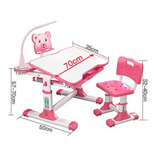 Load image into Gallery viewer, Pstarts Kids Desk and Chair Set, Height Adjustable Child Table and Chair Set, Home School Use Anti-Reflective Children Study Table with LED Light/Reading Board/Pull-Out Drawer