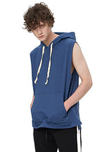Load image into Gallery viewer, Zengjo Sleeveless Hoodie Men(XL,Blue)