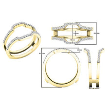 Load image into Gallery viewer, 0.25 Carat (ctw) Round White Diamond Ladies Wedding Enhancer Guard Ring 1/4 CT, 10K Yellow Gold, Size 8