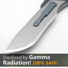 Load image into Gallery viewer, Pack of 15 Surgical Blades 10 and Stainless Steel Scalpel Handle, Size 10 Scalpel Blades with Handle, High Carbon Steel Dermablade Surgical 10 Blades with Stainless Steel Handle