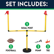 Load image into Gallery viewer, Franklin Sports Youth Football Goal-Post Set — Kids’ Football Goal Post with Mini Football — Fun Football Goal for All Ages — Easy Assembly — Adjustable Height — Weighted Base