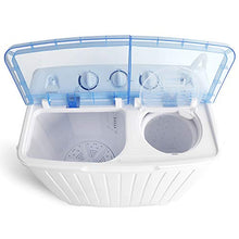 Load image into Gallery viewer, SUPER DEAL 2IN1 Mini Compact Twin Tub Washing Machine 17.6lbs Washer + Spinner Combo, with Timer Control, Drain Hose, Inlet Water Hose and Extra Long Cord