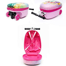 Load image into Gallery viewer, Kid' Scooter Luggage Case ?20" Ride-on Scootcase for Boys Suitcase with Collapsible Scooter ?Cartoon Children's Suitcase Baby Scooter Suitcase Trolley Case Slide Car Stand (E)