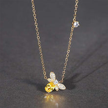 Load image into Gallery viewer, Tiny Cute Gold Bee Necklace, AILUOR Fashion Charm Crystal Rhinestone Honeybee Bumble Bee Pendant Jewelry for Women Girl Gifts (Gold)