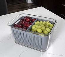 Load image into Gallery viewer, Kitchen Spaces Gray Colander Bin Variety Pack, Fridge Organizer, Produce Storage, Keep Vegetables Fresh, Three Sizes