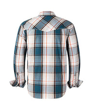Load image into Gallery viewer, VENZULIA Men's Western Snap Shirt Long Sleeve Regular Fit Plaid Shirts (blueorge. 3XL)