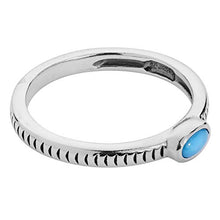 Load image into Gallery viewer, American West Sterling Silver Blue Turquoise Gemstone Oval Stacking Ring with Notched Band - Size 09