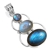 Load image into Gallery viewer, Natural Labradorite Pendant 925 Sterling Silver Handmade Jewelry