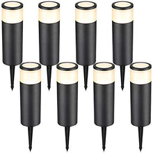 Load image into Gallery viewer, LEONLITE 8-Pack Low Voltage Landscape Pathway Lights LED, 5W 12V-24V AC/DC Wired Flood Lighting, Die-cast Aluminum, 400lm 3000K Warm White, 15-Year Lifespan