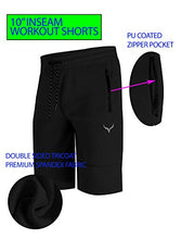 Load image into Gallery viewer, Screenshot SPORTS-A9050 Mens Fleece Athletic Zipper Pockets SweatShorts-Black-Small