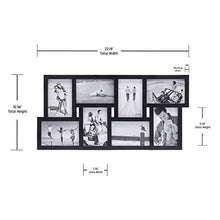 Load image into Gallery viewer, Malden International Designs Black 8 Opening 4x6 Collage Photo Frame