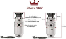 Load image into Gallery viewer, Waste King L-1001 Garbage Disposal with Power Cord, 1/2 HP