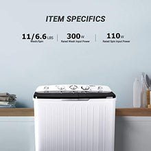 Load image into Gallery viewer, TACKLIFE Portable Compact Mini Two-Tub Washing Machine 17.6lbs with Soaking and Rotating Circulation Function, Washer(11lbs) & Spinner(6.6lbs) for Camping, Apartments, Dorm, RV - DSBP171