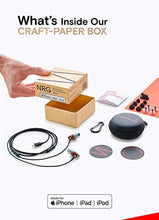 Load image into Gallery viewer, Symphonized NRG MFI Wired Earbuds – Apple Certified – in-Ear Noise-Isolating – Stereo Headphones – Premium Genuine Bubinga Wood – Lightning Headphones Compatible with Apple Devices (Black)