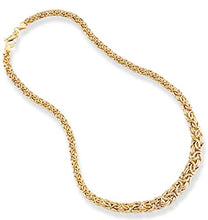 Load image into Gallery viewer, Miabella 18K Gold Plated Sterling Silver Italian Graduated Byzantine Chain Necklace for Women, 17, 18, 20 Inch 925 Handmade in Italy (20 Inches)
