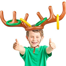 Load image into Gallery viewer, jumping meters Christmas Games Inflatable Reindeer Antler Ring Toss Game Christmas Toys Indoor Outdoor Games for Kids Adults (3 Antlers 18 Rings)