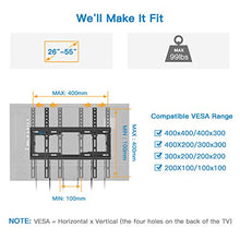 Load image into Gallery viewer, Tilt TV Wall Mount Bracket Low Profile for Most 26-55 Inch LED LCD OLED Plasma Flat Curved Screen TVs, 8 Degrees Tilting for Anti-Glaring, Max VESA 400x400mm and Holds up to 99lbs by Pipishell