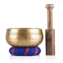 Load image into Gallery viewer, Tibetan Singing Bowl Set by Ohm Store — Meditation Sound Bowl Handcrafted in Nepal for Yoga, Chakra Healing, Mindfulness, and Stress Relief