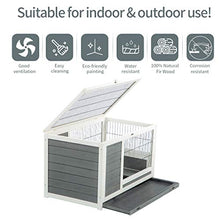 Load image into Gallery viewer, U-MAX Rabbit Hutch Pet House for Small Animals Puniea Pig House Rabbit Cage with Hideout for Rest Bunny House Indoor & Outdoor No Leak Trays & Ladder (35.4 inches)