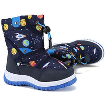 Load image into Gallery viewer, CIOR Winter Snow Boots for Boy and Girl Outdoor Waterproof with Fur Lined(Toddler/Little Kids) U120WXZ014-Space blue-23