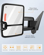 Load image into Gallery viewer, ITOPUP Towing Mirrors Fit for 2008-2013 for Chevy Silverado for GMC Sierra All Models Tow Mirrors with Power Heated Turn Signal Light Width Light 1 Pair of Mirrors Left Side and Right Side Black