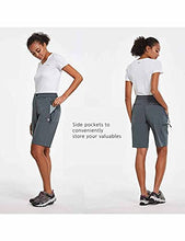 Load image into Gallery viewer, BALEAF Women's 10 Inches Quick Dry Stretch Hiking Cargo Shorts with Zippered Pockets UPF 50+ for Camping, Travel Dark Grey Size S