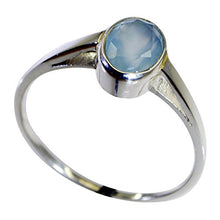 Load image into Gallery viewer, 55Carat Brand Genuine Aqua Chalcedony Oval Shape Sterling Silver Statement Ring Size 4,5,6,7,8,9,10,11,12