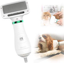 Load image into Gallery viewer, PETRIP Dog Hair Dryer Pet Dryer Professional Grooming Blower Dog Slicker Brush for Medium Pet Small Dog Cat (White, 2 in 1 Dryer)