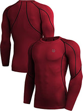 Load image into Gallery viewer, Neleus Men's 3 Pack Compression Workout Long Sleeve Shirts,5030,Black,Grey,Red,3XL