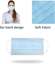 Load image into Gallery viewer, Olangda Disposable Procedural Medical Face Mask with Elastic Earloop, 3 Ply Breathable and Comfortable Disposable Elastic Ear Loop for Blocking Air Pollution Protection and Personal Health(50PCS)