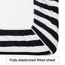 Load image into Gallery viewer, Vaulia Black and White Stripe Print Pattern, Soft Microfiber Queen Size Sheets, 3-Piece Set (1 Fitted Sheet 2 Pillowcases)