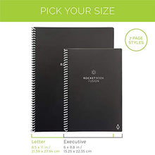 Load image into Gallery viewer, Rocketbook Fusion Smart Reusable Notebook - Calendar, To-Do Lists, and Note Template Pages with 1 Pilot Frixion Pen & 1 Microfiber Cloth Included - Infinity Black Cover, Letter Size (8.5" x 11")