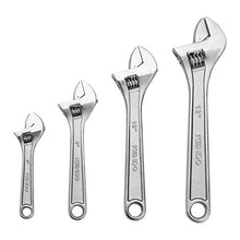Load image into Gallery viewer, KENDO 4pcs Heavy Duty Adjustable Wrench Set - 6", 8", 10" & 12" Wrench - Drop Forged Heat Treated Chrome Vanadium Steel - Roll-up Storage Pouch Included