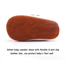 Load image into Gallery viewer, COSANKIM Infant Baby Boys Girls Shoes Anti-Slip Leather Soft Sole Canvas Sneakers Toddler Newborn First Walker Crib Shoes, 6-12 Months Infant, 02 Jeans Baby Shoes