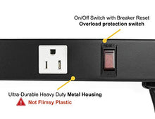 Load image into Gallery viewer, Opentron OT4126 Metal Surge Protector Power Strip Extension Cord 4 Feet 12 Outlet 6 Feet Power Cord