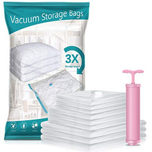 Load image into Gallery viewer, XUTAI Travel Vacuum Storage Bags for Clothes Comforters Blankets 9 Pack ( 3 S + 3 M +3 L ) Mattress Pillows with Pump Space Saver Bag