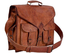 Load image into Gallery viewer, KPL 18 Inch Rustic Vintage Leather Messenger Bag Leather Laptop Bag Men's Leather Briefcase Satchel Bag