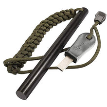 Load image into Gallery viewer, bayite 1/2 x 6 Inch Survival Drilled Flint Steel Fire Starter Ferrocerium Rod Kit with Striker-Pro Striker Paracord Landyard Handle Large